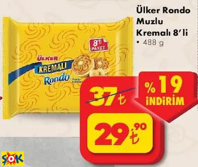 ÜLKER RONDO MUZLU KREMALI 8’Lİ
